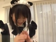 Japanese teen in maid outfit gets fucked