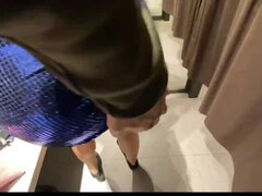 Trying new clothes in Changing room in Mall with Cumshot on my big Boobs - Cock2squirt