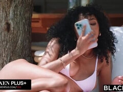 아프리카인, 흑갈색 머리, 갱뱅, 그룹, 거대한, 거대한 음경, 흥청망청 놀기, 음경