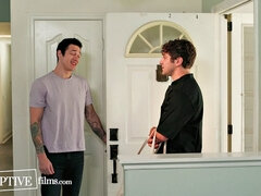 Analny, Obciąganie, Towarzystwo, Kutas, Gej, Tatuaż