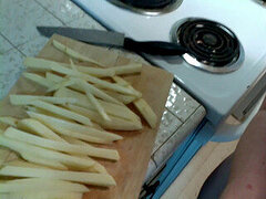 All natural, naked cooking show, french fries