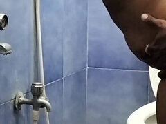 화장실, 양성적인, 커플, 자웅동체, 집에서 만든, 인도인, 짧은 머리, 와이프