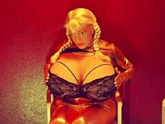 Americano, Culo grosso, Europea, Lattice, Lingerie, Donna con pene