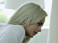 Little babe Elsa Jean with small boobs takes a large black fuck pole and cum in her tight vag