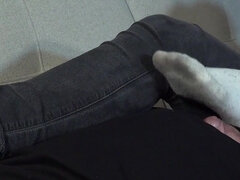 Amatéri, Brunetka, Dominancie, Nohy, Fetiš nôh, Footjob, Poníženie, Ponožky