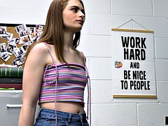 LP officer offers a way out for skinny redhead teen thief Reese Robbins