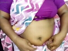 Gorgeous Tamil wifey in a stunning saree stirs up desire before heading to work