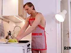 Rim4k. anilingus by the bombshell and sex with spouse take place in the kitchen