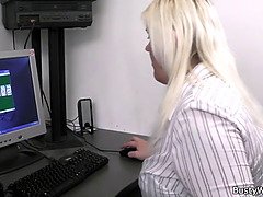 Hot blonde secretary office fuck