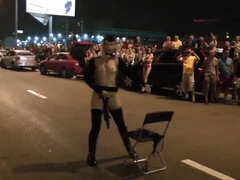 Another stripper at a street car event - Public