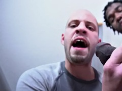 Interracial cock dommes teasing small cock in kinky session