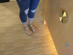 아마추어, 화장실, 지저분한, 여자친구, 청바지, 셀카, 보지, 스모킹