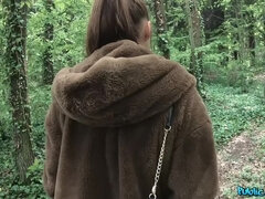 Ruskeahiuksinen, Spermashotti, Kyrpä, Takaapäin, Eurooppalainen, Ranskalainen, Ulkona, Pillu