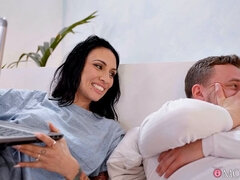 Sexy MILF with huge tits in a wet shirt