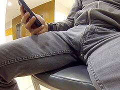 Public pissing in a hotel lobby and jism in a public bathroom