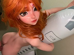 Small penis cumming on my sexy back doll hugging an inflatable plane - Elsa Babe Silicone Love Doll model Takanashi Mahiru