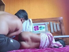 Boyfriend and girlfriend explore each other with some playful touches and romantic vibes in desi style