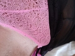 Amatør, Transvestit, Hjemmelavet, Lingerie, Solo, Strømper