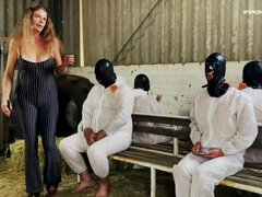 Grosse bite, Bondage, Electricité, Femme dominatrice, Maîtresse, Petite bite, Caoutchouc, Esclave