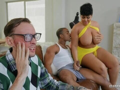 デカ尻, デカチン, フェラチオ, 茶髪の, 黒人, 異人種間, ティーン, オッパイの