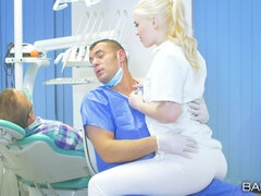 Nurse Misha Cross gets her pussy licked by Antonio Ross