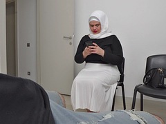 Dick flash. Muslim married MILF caught me masturbating in public waiting room