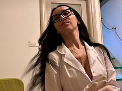 Sexy nurse in gloves gets fucked hard