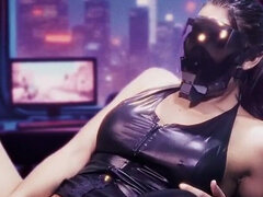 Grote mammen, Bruinharig, Seksspeelgoed, Latex, Latijnse vrouw, Vibrator