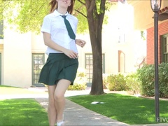 Closeup, Vestido, Extremo, Boquiaberta, Lingerie, Orgasmo, Colegial, Meias finas