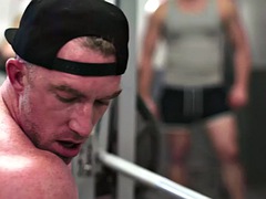 Str8 hunk seduced for anal play and bareback sex in the gym