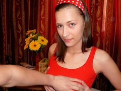 Stor pik, Pik sutte, Brunette, Hundestilling, Fleksibel, Naturlige bryster, Barberet, Mager