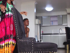 Africain, Amateur, Derrière les coulisses, Noire, Mature, Plan cul à trois