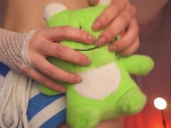 18, 巨乳な, 女, レズビアン, オナニー, 一人, ティーン, オッパイの