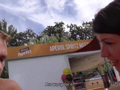 Watch this Czech couple get nasty and exchange cash for their man's ass