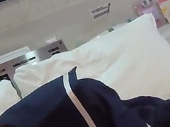 Amateur, Asiatique, Sucer une bite, Japonaise, Chatte, Jarretelles, Étudiant, Uniforme