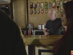 Pair of raunchy sluts get fucked hard in the pub