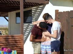 On Cheat Day gay man has threesome in a desert cabin