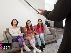 Hot Bestfriends Infatuated By Having Sugar Daddy Jumps On The Opportunity To Get Spoiled