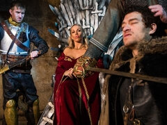 デカパイ, ブロンド, フェラチオ, 手コキする, ハードコア, 淫乱熟女, 三人, オッパイの