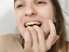 Beleza, Morena, Fêmea, Hd, Nu pelado, Calcinha, Russoa, Solo chão