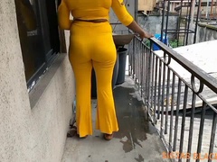 Mom ds to Sweep the Balcony but ended up Fucking our Neighbors Husband who has a Monster Cock