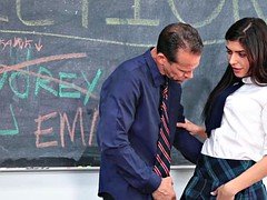 Slutty schoolgirls fucked by teacher