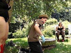 Mooie dikke vrouwen, Dominante vrouw, Buiten, Billekoek, Trio