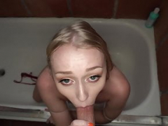 Blonde 18-19 y.o. with Braces Athena Loves to Give Dick sucking