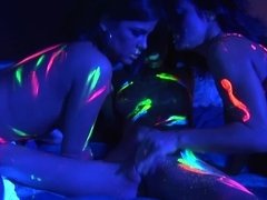 In this fluorescent party, we get to see devious lesbians engaged