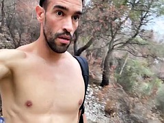 Very risky naked hiking