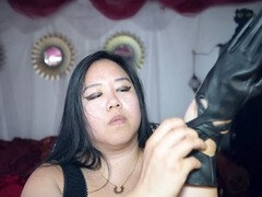 Mistress Mara's Sensual ASMR Leather Gloves Experience