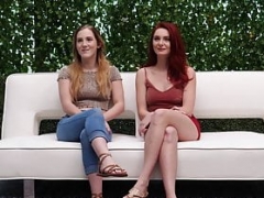 Hot Redhead Has 3-way With Best Friend During Audition