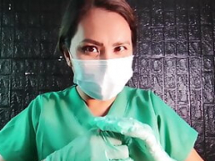 Edging & Sounding by sadistic nurse with latex gloves (DominaFire)