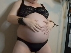 Girl belly inflation, stomach inflation, kink